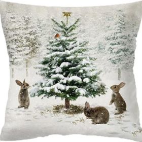 Winter Series Throw Pillow Cover Linen (Option: W022739-45x45cm)