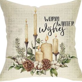 Winter Series Throw Pillow Cover Linen (Option: W022714-45x45cm)