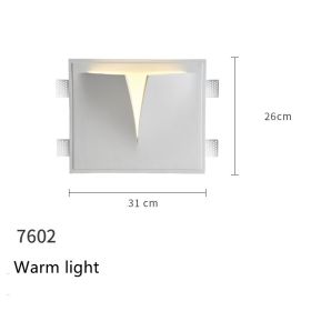 Minimalist Recessed Living Room Wall Sconce Plaster Without Frame (Option: White A Warm light)