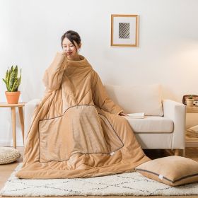 Magic Velvet Lazy Was Autumn And Winter Thickening Thermal Quilt (Option: Camel-40x40cm)