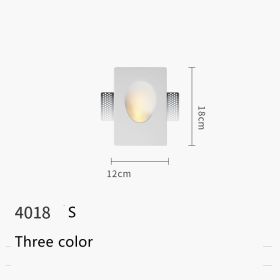 Minimalist Recessed Living Room Wall Sconce Plaster Without Frame (Option: White E Three color 12X18CM)