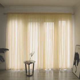 Simple And Modern Balcony Solid Color Gauze Curtain (Option: Gold-3x2.7Hook)