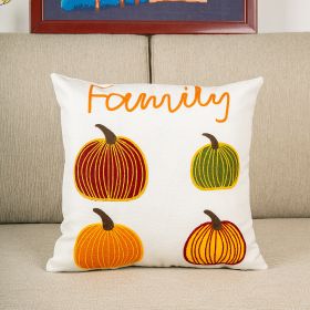 Pumpkin Embroidered Halloween Pillow Cover (Option: Pumpkin 1-45x45cm Pillow Core)