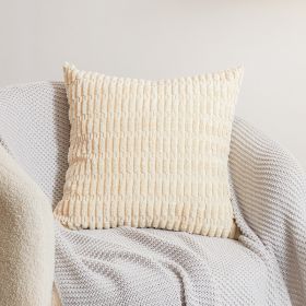 Home Sofa Decoration Pillow Cover Corduroy Without Core (Option: Beige-45x45cm Pillowcase)