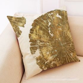 Golden Leaves Cotton And Linen Cushion Case Back Seat Office Siesta Pillow (Option: Style A-45 √ó 45 Super Soft Velvet)