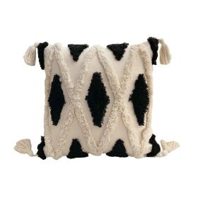 Bohemian Line Tufted Pillow Cover (Option: Square Black-45 X45cm Without Core)