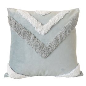 Nordic Cushion Three-dimensional Tufted Bed & Breakfast Pillowcase (Option: Shield Gray-Pillow Cover Pillow Core)