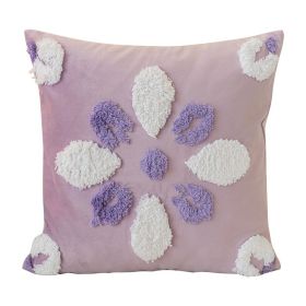 Nordic Cushion Three-dimensional Tufted Bed & Breakfast Pillowcase (Option: Purple-Pillow Cover)