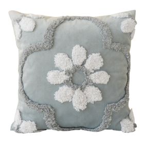 Nordic Cushion Three-dimensional Tufted Bed & Breakfast Pillowcase (Option: Diamond Flower Gray-Pillow Cover Pillow Core)