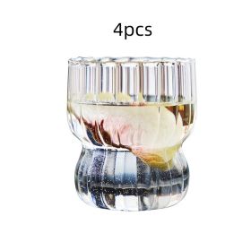 Vertical Grain Glass Cute Chubby Cup Simple (Option: Chubby Cup-4pcs)