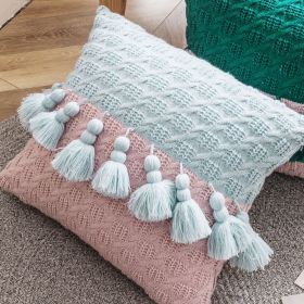 Braided Pillow Travel Office Accessories (Option: Water Green Pink-45x45cm With Core)