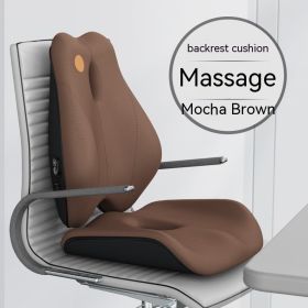 Office Waist Cushion Electric Massage Memory Foam (Option: Brown Massage Set-Memory Foam)