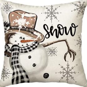 Winter Series Throw Pillow Cover Linen (Option: W022720-45x45cm)