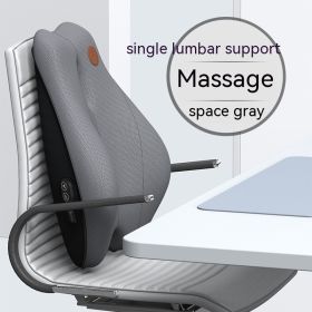 Office Waist Cushion Electric Massage Memory Foam (Option: Massage Gray-Memory Foam)