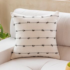 Home Fashion Simple Cotton Blype Sofa And Bed Cushions Pillow Cover (Option: Black-30 X50cm Pillowcase Only)