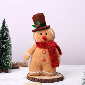 1pc, Christmas Gingerbread Man Plush Toy, Very Suitable For Home Decoration, Shopping Malls, Hotels, Sofas, Desktops And Other Decorations, Christmas (Items: Male)