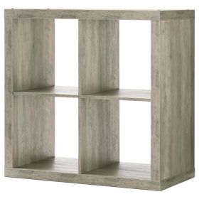 4-Cube Storage Organizer, Solid Black (Actual Color: Rustic Gray)