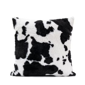 Black And White Cow Pattern Velvet Waist Pillow Living Room Sofa Cushion (Option: 45x45cm-With Pillow core)