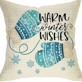 Winter Series Throw Pillow Cover Linen (Option: W022722-45x45cm)