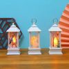 1pc Christmas Lantern Decoration; Vintage Style Hanging Electric Candle Oil Lamp; Christmas Ornaments For Tables & Desks; Holiday Home Decor