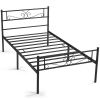 Jocelyn Modern Scroll Metal Platform Twin Bed, Black