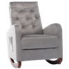 Baby Room High Back Rocking Chair Nursery Chair , Comfortable Rocker Fabric Padded Seat ,Modern High Back Armchair