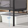 Jocelyn Modern Scroll Metal Platform Twin Bed, Black