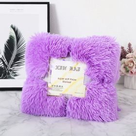 Double-side Velvet Blanket Autumn And Winter Velvet Pillow Cover (Option: Light Purple-70x50cm Pillowcase)