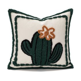 Loop Velvet Embroidered Sofa Cushion Cover (Option: Cactus-30X50cm)