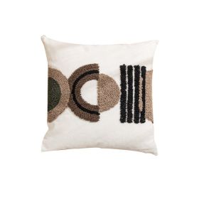 Cotton Canvas Loop Tufted Pillow (Option: Loop Velvet DC Green Black-45x45cm Without Core)