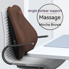 Office Waist Cushion Electric Massage Memory Foam (Option: Massage Brown-Memory Foam)