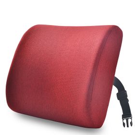 Office Waist Cushion Waist Support For A Long Time Pillow (Option: Carmine-33x32x10cm)