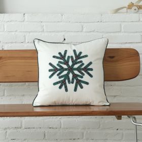 Polyester-cotton Canvas Christmas Green Plaid Pillow Cover (Option: Snowflake Canvas 4545-30x35cm Or 45x45cm)