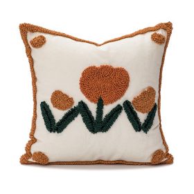 Loop Velvet Embroidered Sofa Cushion Cover (Option: 3 Flowers-45X45cm)