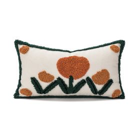 Loop Velvet Embroidered Sofa Cushion Cover (Option: 3 Flowers Waist Pillow-45X45cm)