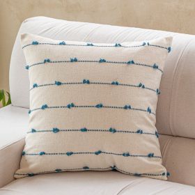 Home Fashion Simple Cotton Blype Sofa And Bed Cushions Pillow Cover (Option: Peacock Blue-40 X40cm Pillowcase Only)