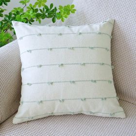 Home Fashion Simple Cotton Blype Sofa And Bed Cushions Pillow Cover (Option: Green-45x 45cm Pillowcase Only)