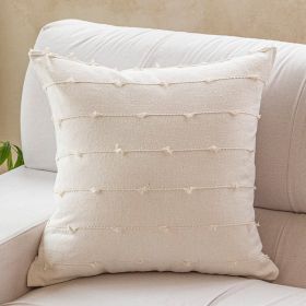 Home Fashion Simple Cotton Blype Sofa And Bed Cushions Pillow Cover (Option: White-45x 45cm Pillowcase Only)